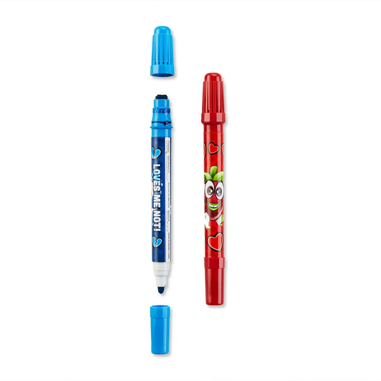 Scentos Scented Two Sided Stamper & Marker - Red & Blue for Ages 3+,  Valentines Day, Party Favors 