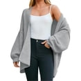 thumbnail image 3 of Long Sleeve Solid Women Lantern Loose Knit Oversize Sweater Cardigan, 3 of 6
