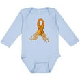 thumbnail image 3 of Inktastic Leukemia Awareness with Orange Ribbon Made of Hearts Boys or Girls Long Sleeve Baby Bodysuit, 3 of 5