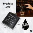 thumbnail image 2 of Funky Junque Stainless Steel Flask - Great Minds Drink Alike (Black), 2 of 8