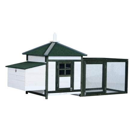 PawHut Chicken Coop Wooden House Large Backyard with