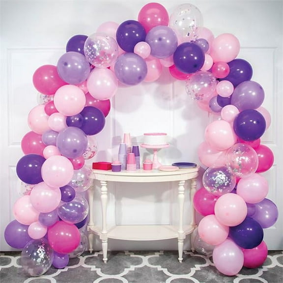 Creative Converting 360441 16 ft. Balloon Garland Kit, Pink & Purple
