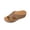 Khaki, variant on Women Cross Strap Wedge Slippers Faux Leather Summer Footbed Platform Beach Sandals For Walking, Brown