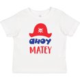 thumbnail image 3 of Inktastic Ahoy Matey, Pirate Hat, Skull and Bones - Red Blue Boys or Girls Baby T-Shirt, 3 of 5