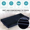 thumbnail image 4 of Eurhowing Velvet Futon Cover, Thick Plush Stretch Armless Sofa Bed Slipcover, Soft Couch Sofa Cover Futon Slipcover Furniture Protector with Elastic Bottom(Navy Blue), 4 of 8