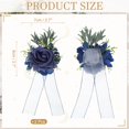 thumbnail image 2 of Uxcell 2 Pcs Pulseras Corsage de Flores Azules, Corsage de Flores Artificiales para Novia Novio Ceremonia Aniversario Baile Fiesta, 2 of 6
