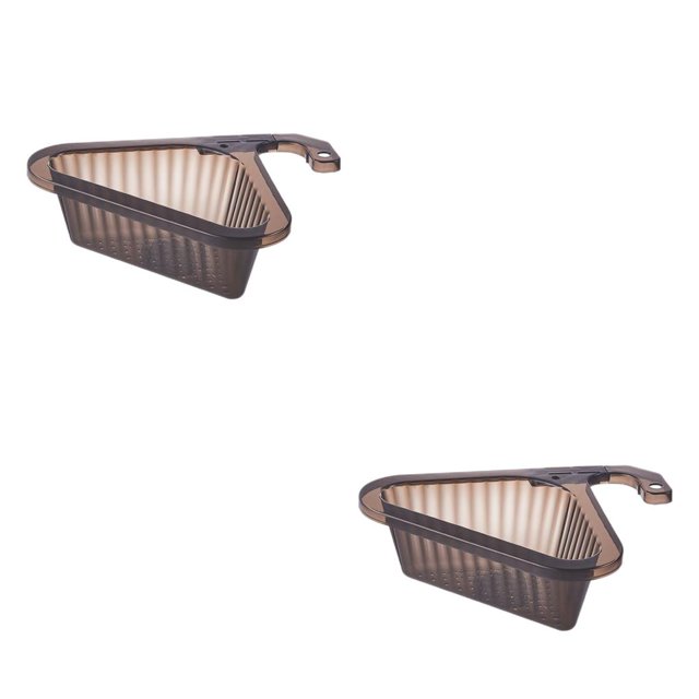 Advancent Cesta de drenaje para fregadero, colador de secado de de cocina de plástico resistente a la temperatura, filtro de residuos sobrante Negro 2Conjunto