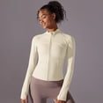 thumbnail image 2 of Chaqueta superior de manga larga acanalada de compresión para mujer, ajustada, deportiva, para correr, Fitness, abrigo con cremallera, camisetas de Yoga, sudaderas de entrenamiento, 2 of 5