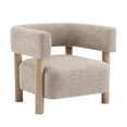 thumbnail image 3 of Christopher Knight Home Modern Boucle Upholstered Accent Chair, Lounge Chair with Solid Wood Legs, Wheat, 3 of 11