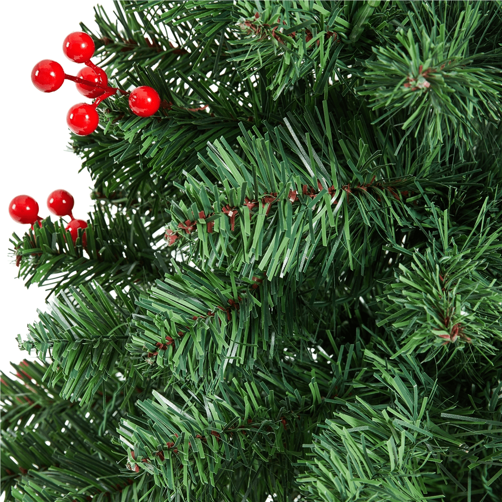 Renwick 2 ft Tabletop Christmas Tree with 35 LED Lights & Red Berries, Green