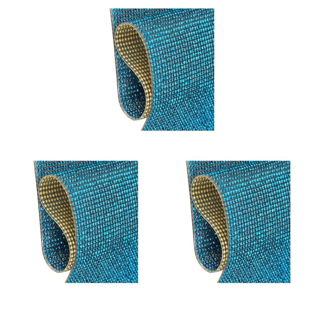 Wosthever Cinta de diamantes de imitación de cristal, accesorios de ropa, pegatina, decoración presente, suministros para el hogar, azul pavo real, 6 azul eléctrico 6 pegamento termofusible 3piezas Wosthever CBP223956