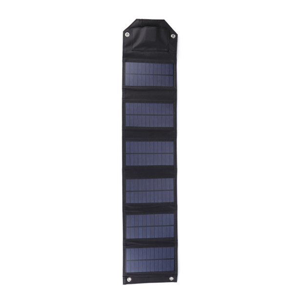 Cargador de panel solar de 12 W Laminación de PET de polisilicio 6 pliegues para teléfono (Negro)