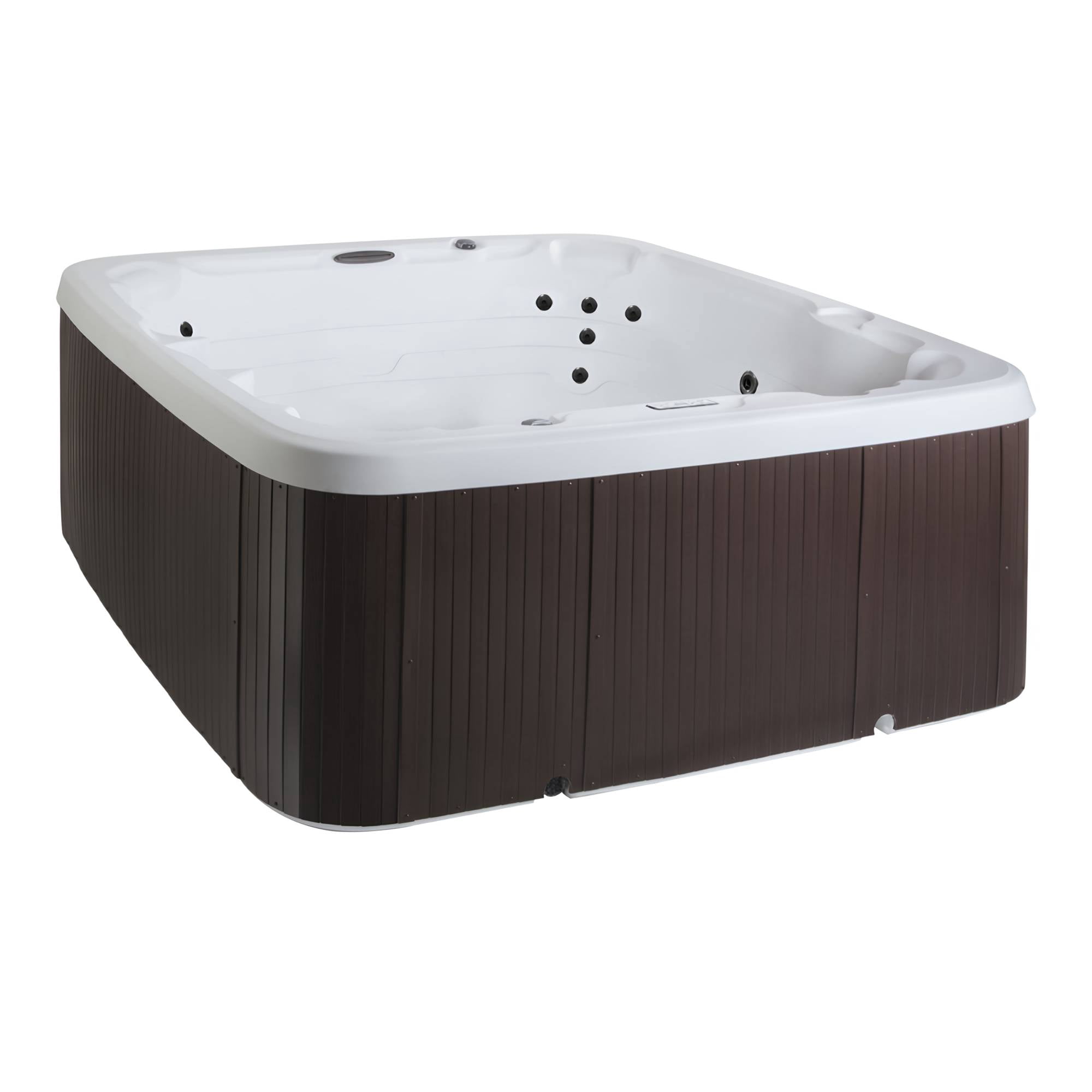 Lifesmart LS450DX Accessory Bundle - 7 Person 22-Jet Plug & Play Outdoor Spa, Arctic White/Espresso Brown with a cover lifter and spa steps included!