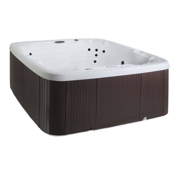 Lifesmart LS450DX™ 7-Person 22-Jet Plug & Play Outdoor Spa, Arctic White/Espresso Brown