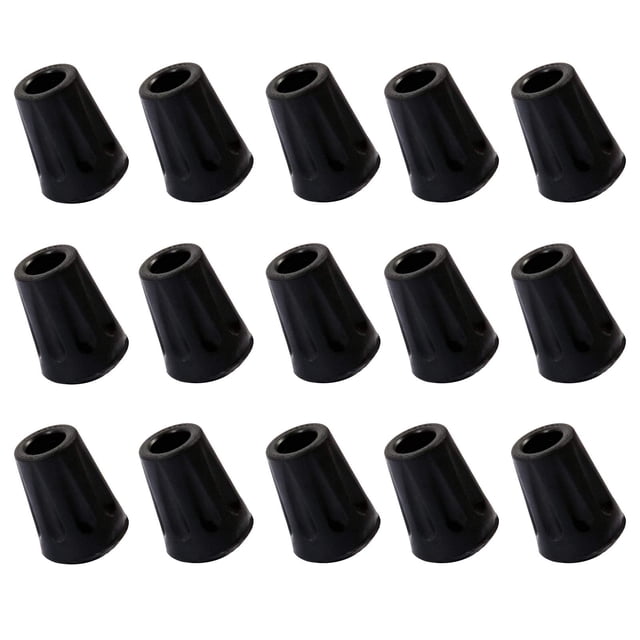 Protectores de goma negra Ruzzut para la punta de los bastones de trekking, 15 unidades