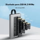 thumbnail image 2 of Carcasa SSD M.2 NVMe USB 3.2 Gen 2 (10Gbps) – Aluminio Gris Oscuro, Compatible con MagSafe, Discos 2280/2260/2242/2230 – Alta Velocidad y Disipación de Calor, 2 of 10