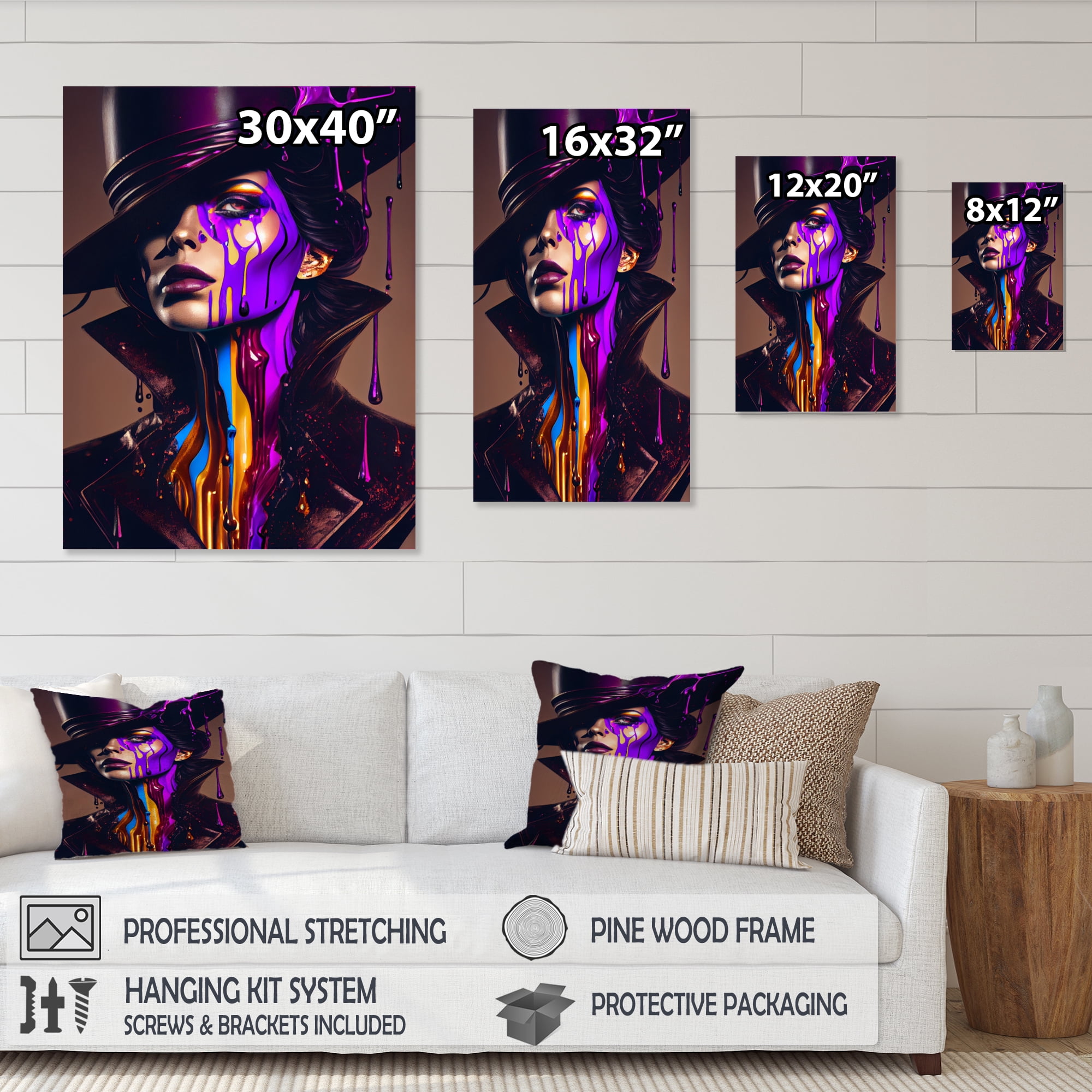 Designart Female Criminal Mastermind IV Canvas Wall Art