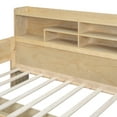 thumbnail image 4 of Euroco Wood Twin Size Daybed with Bookcase, Functional Shelves and Drawers for Bedroom, Natural, 4 of 12