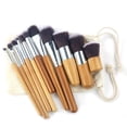 thumbnail image 1 of Set De 11 Brochas Pinceles De Maquillaje Con Bolsa De Tela Genérica Kabuki, 1 of 5