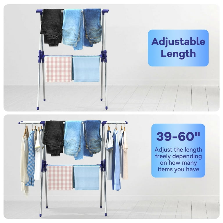 MONVANE Clothes Drying Rack Foldable Drying Racks for Laundry Stainless Steel for Indoor and Outdoor Use