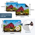 thumbnail image 5 of Red Barn Dish Drying Mats for Kitchen Counter, Chickens Rooster Windmill Farmhouse Sunflowers Rustic Absorbent Coffee Bar Mat with Non-slip Rubber Backed Quick Drying Dish Rack Pad 16"x24", 5 of 9