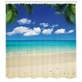 thumbnail image 3 of Ambesonne Island Shower Curtain, Tropic Vacation Scenic, 69"Wx70"L, Royal Blue Sand Brown, 3 of 3
