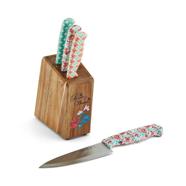 The Pioneer Woman Fancy Flourish Cutlery Knife Set of 5 + Kitchen Scissors  NEW