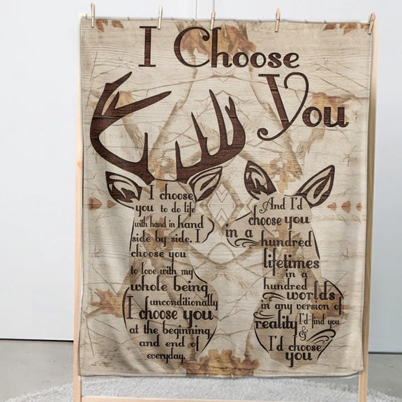 Valentine Blanket, Valentine Gift, Deer Blanket, wife, Husband, lover, Aniversary Gift, Deklew for Love, 30x40in Fleece Blanket
