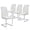 White, variant on S-HOME Ergonomic High-Back Dining Chairs Set of 4 with PU Leather Upholstery and Metal Frame for Kitchen Use, Black