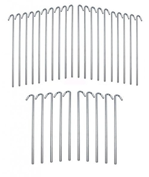 EZ Travel Collection 10-Pack Galvanized Steel Tent Pegs/Garden Stakes 
