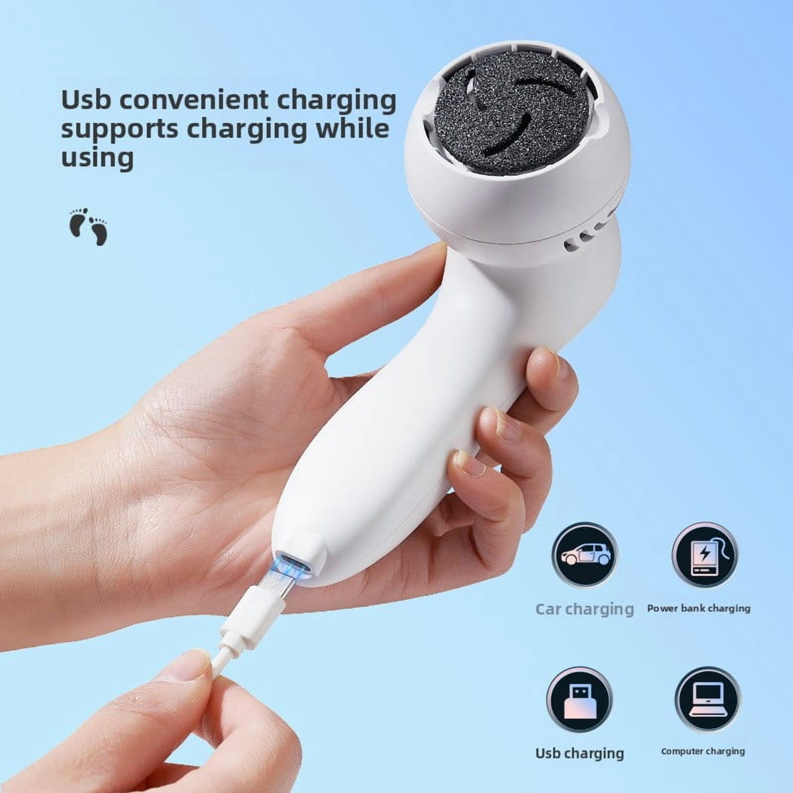 Callus trimmer, foot care, electric foot grinder, pedicure device, intelligent digital display and dual-speed adjustment, easy to clean and washable.