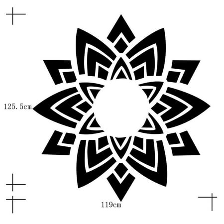 

Livesture Environmental Protection Three-dimensional Mirror Chandelier Flower Decoration Wall Sticker Black