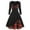 Black, variant on Womens Summer Dresses Vintage Casual Plaid Print Gothic Contrast Splicing Double Swing Maxi Dress Black L