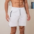 thumbnail image 5 of JTieacloth Mens Breathable Work Shorts Male Summer Shorts Solid Color Tie Suit Cool Breathable Five Quarter Pants,White, 5 of 6