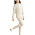 thumbnail image 2 of Fshinging Children Clothes Set Girls Soft Comfy Solid Raglan Sleepwear 2Pcs Tenue Garçon Size 8-9 Years, 2 of 4