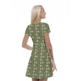 thumbnail image 2 of Women’s A Line Mushroom Summer Dress, Retro Triangle Arrangement, Cross Wrap V Neck, 6 Sizes, by Ambesonne, 2 of 2