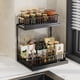 thumbnail image 2 of Organizador de fregadero deslizante de 2 niveles para cocina, baño, organizador y estante de almacenamiento, negro/blanco, 2 of 4