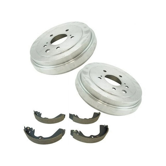 Rear Brake Drum and Brake Shoe Kit - Compatible with 2015 - 2018 Chevy City Express 2016 2017