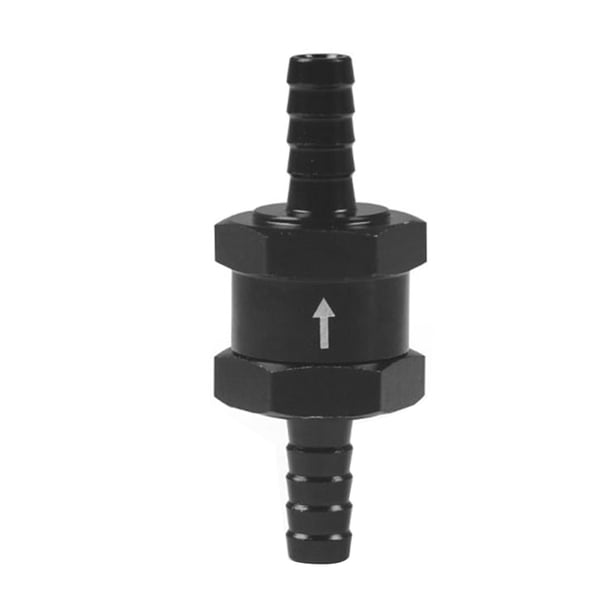 Válvula de retención unidireccional sin , accesorios de aluminio negro aptos para línea de diésel, aceite, agua, motocicleta, coche 8MM Baoblaze Válvula de retención unidireccional