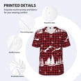 thumbnail image 4 of Balery Christmas Tree Buffalo Plaid Baseball Jersey for Men Casual Button Down Shirts Short Sleeve Active Team Sports Uniform-Medium, 4 of 9