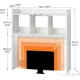 thumbnail image 3 of Desktop Bookshelf, Office Desktop Shelf, Desk Hutch with Outlets, Wooden Office Desktop Bookcase, Desktop Organizer Shelf with LED Light Strip and 3 Hooks, for Home, Study, 3 of 9