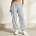 thumbnail image 2 of Yutgune Baggy Sweatpants Women High Waist Drawstring Ribbed Cuff Womens Sweatpants with Pockets, 2 of 9