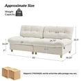 thumbnail image 3 of 80.5" Beige Loveseat Oversized Armless Velet Sofa with USB for Living Room Small Space, 3 of 9