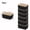 black, variant on NTYNTY 6-Piece Plaid Rattan Bamboo Cover Storage Box, Very Suitable for Home Decoration, Modern, Plastic.