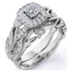 thumbnail image 1 of JeenMata Anillo de Bodas Antiguo con Diamantes Redondos y Filigrana de Diamantes de Estilo Eduardiano, Estilo Art Déco, Engastado en Oro Blanco de 10 K, 1 of 6