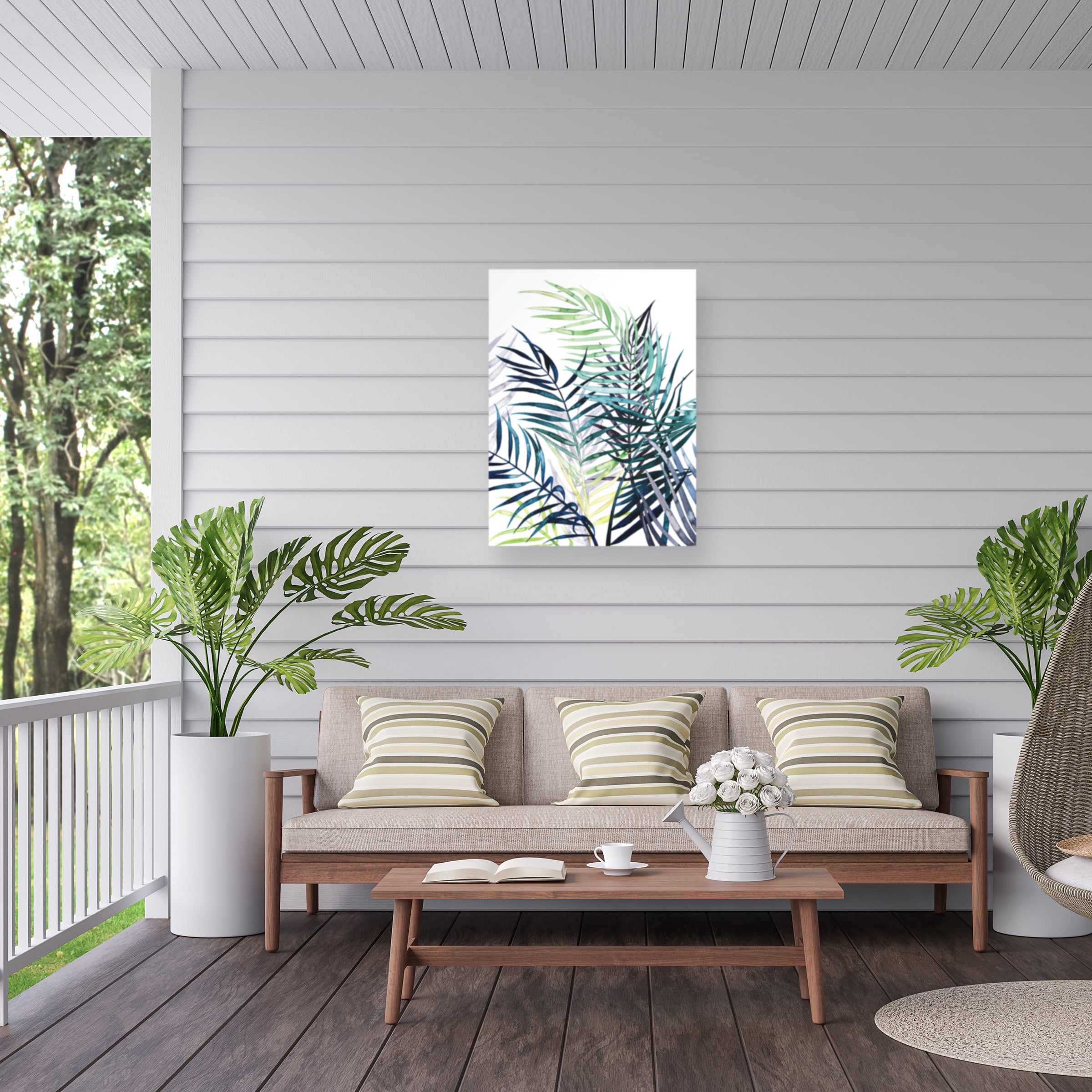 Grace Popp 'Twilight Palms I' Outdoor Canvas 24x18