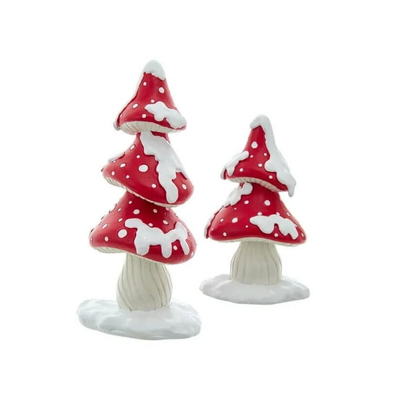 Kurt S. Adler  2 Piece 4.6-6.6 in. Merry Little Mushroom Trees Set