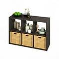 thumbnail image 4 of Furinno HERMITE 6 Cube Kitchen Bakers Rack Island with Storage in Black Oak, 4 of 6