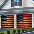 thumbnail image 3 of American Flag Garage Door Cover Banner 6 x 13 FT, Blue Red USA Flag Vintage Wooden Garage Door Curtains Backdrop with Grommets for Indoor Outdoor Wall Party Porch Yard Decorations Background, 3 of 9