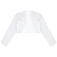 thumbnail image 3 of Alvivi Girls' Long Sleeves Bolero Coat Wedding Pageant Shrug Cardigans Jacket Party Dress Cover Up White 8, 3 of 6
